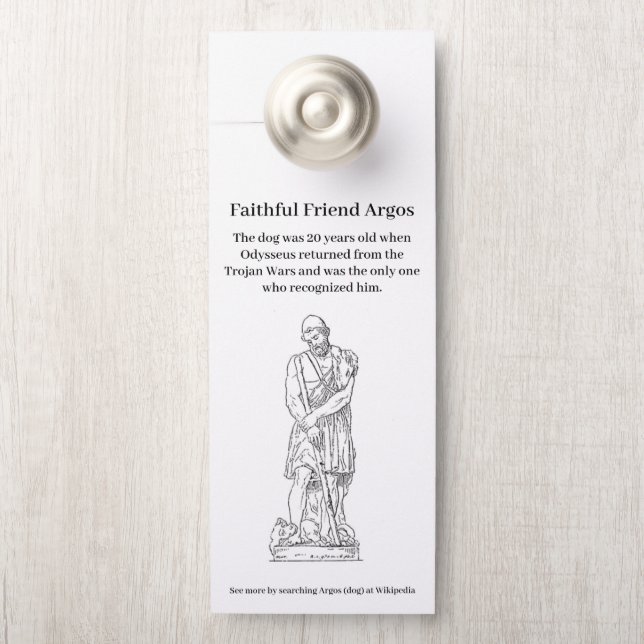 ホーマーのギリシャ語オデッセイアーゴス・ザ・ドッグ ドアノブサイン (ノブ)