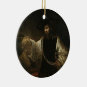 ホーマーのバストを持つアリストテレス(384-322紀元前に) セラミックオーナメント (右)