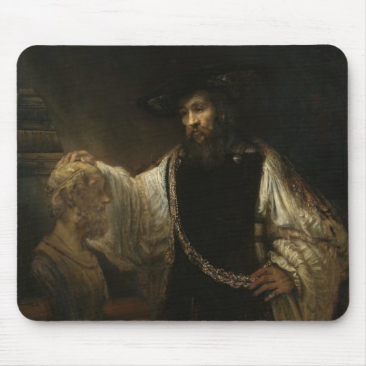 ホーマーのバストを持つアリストテレス(384-322紀元前に) マウスパッド (正面)