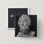 ホーマーの古代ギリシャ文化の期間のバスト 缶バッジ (正面&裏面)
