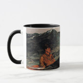 ホーマーキスをする – 月 マグカップ (左)