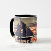 ホーマー – サンセット素晴らし火災、アートウォーター絵を描カラー マグカップ (正面左)