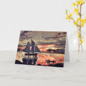 ホーマー·サンセット·ファイアー素晴らし、アート·ウォー絵画ターカラーズ カード (黄色い花)