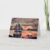 ホーマー·サンセット·ファイアー素晴らし、アート·ウォー絵画ターカラーズ カード (正面)