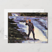 ホーマー – ザ・アングラー素晴らしアート水の色絵画の ポストカード (正面/裏面)