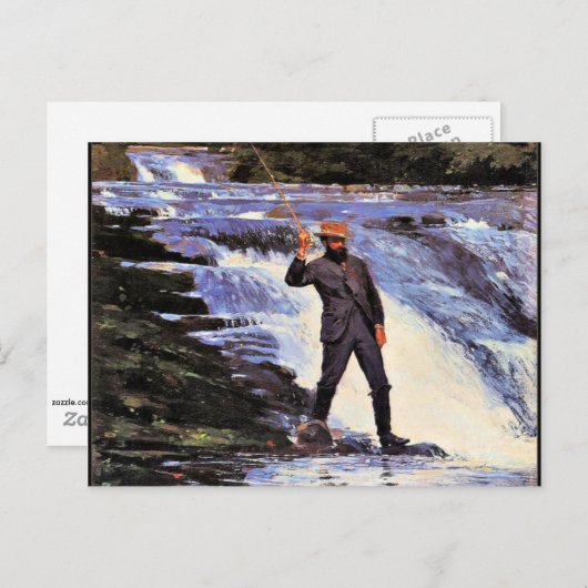 ホーマー – ザ・アングラー素晴らしアート水の色絵画の ポストカード (正面/裏面)