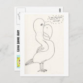 ホーマー・シンプソンの頭を持つ鳥 ポストカード (正面/裏面)