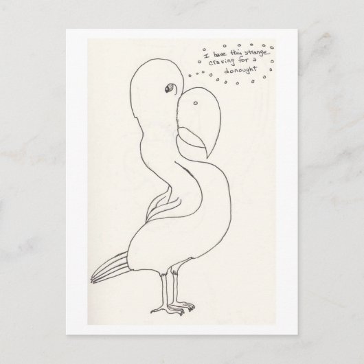 ホーマー・シンプソンの頭を持つ鳥 ポストカード (正面)