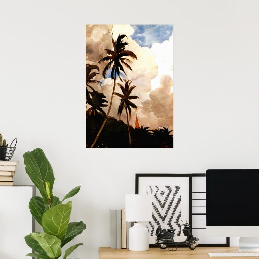 ホーマー – バハマのヤシの木 ポスター (ホームオフィス)
