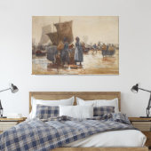 ホーマー・フィッシャーフォークオンザビーチアットクレラーコーツ キャンバスプリント (インサイチュ (寝室))