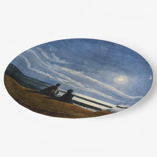 ホーマー – ムーンライ素晴らしン絵画ト、アート ペーパープレート (アングル)