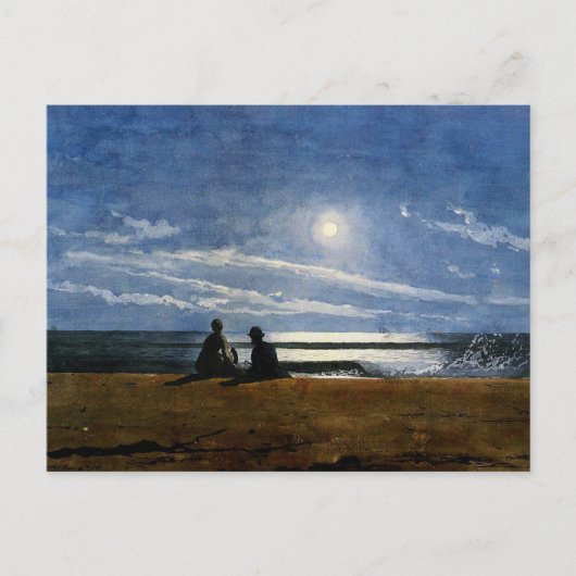 ホーマー – ムーンライ素晴らしン絵画ト、アート ポストカード (正面)