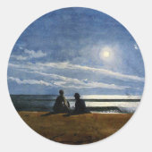 ホーマー – ムーンライ素晴らしン絵画ト、アート ラウンドシール (正面)