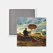 ホーマー：白い山々でスケッチするアーティスト マグネット (正面/裏面)