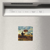 ホーマー：白い山々でスケッチするアーティスト マグネット (インサイチュ (食洗機))