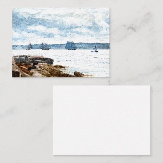 ホーマー – 1880年代のグロスターで帆船絵を描船 ノートカード (正面/裏面)