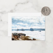 ホーマー – 1880年代のグロスターで帆船絵を描船 ノートカード (正面/裏面インサイチュ)