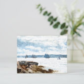 ホーマー – 1880年代のグロスターで帆船絵を描船 ポストカード (スタンド正面)