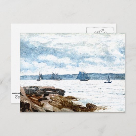 ホーマー – 1880年代のグロスターで帆船絵を描船 ポストカード (正面/裏面)