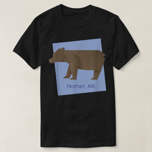ホーマーAKブラウン折り紙クマ抽象芸術幾何学A Tシャツ (デザイン正面)