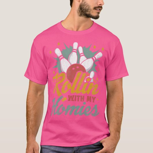 ホーミーズとボウリングを楽しむ Tシャツ (正面)