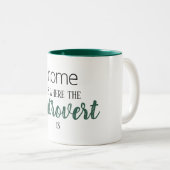 "ホームおもしろいは内向的な場所"引用文マグ ツートーンマグカップ (正面右)