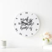 ホームおもしろいオフィスかわいい引用文ブラシスクリプト ラージ壁時計 (ホーム)