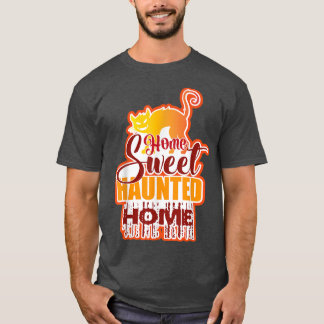ホームおもしろいスウィート幽霊のよく出るホームハロウィーン Tシャツ