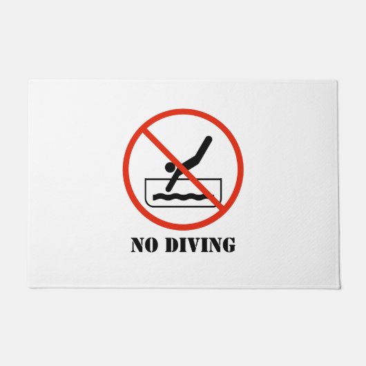 ホームおもしろいデコールホワイトNOダイビングバスルームMAT ドアマット (正面)