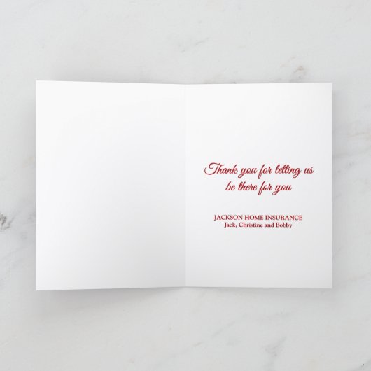 ホームおもしろい保険クリスマスカード シーズンカード (内部)