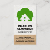 ホームおよびツリーのロゴ | 造園 名刺 (裏面)