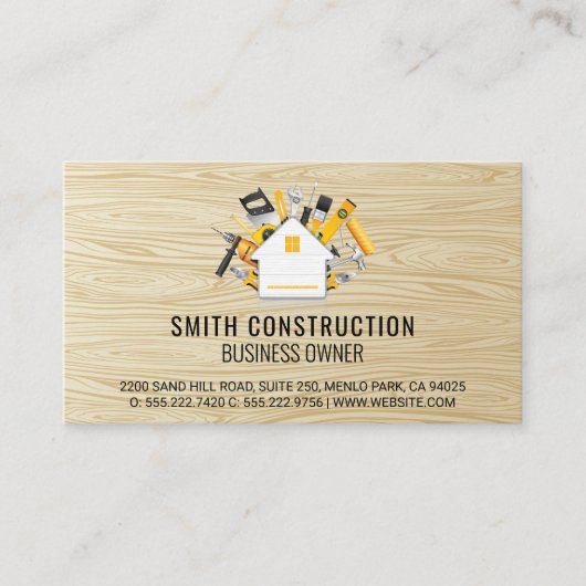 ホームおよびツール | ウッド 名刺 (正面)