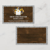 ホームおよびツール |木製グリッドパターン 名刺 (正面/裏面)