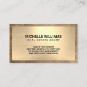 ホームおよび商用建物ロゴ | 金ゴールド革 名刺 (裏面)