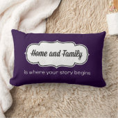 ホームおよび家族の枕(13 x 21) ランバークッション (ブランケット)
