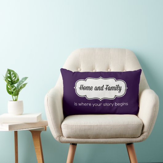 ホームおよび家族の枕(13 x 21) ランバークッション (椅子)