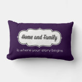 ホームおよび家族の枕(13 x 21) ランバークッション (正面)