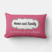 ホームおよび家族の枕(13 x 21) ランバークッション (正面)