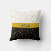 ホームおよび金ゴールド水玉模様オンブラック&ホワイト クッション (裏面)