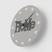 ホームとハート ラウンド壁時計 (傾斜)