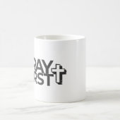 ホームと寮のための祈りファースト信仰の引用枕 コーヒーマグカップ (中央)