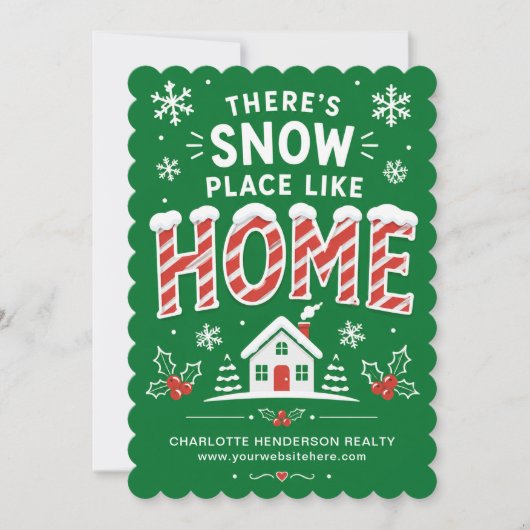 ホームに勝る雪の場所はない 不動産屋クリスマス シーズンカード (正面)