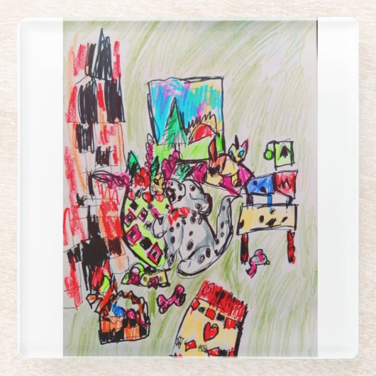 ホームに配置 ガラスコースター (正面)