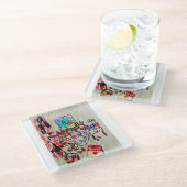 ホームに配置 ガラスコースター (アングル)