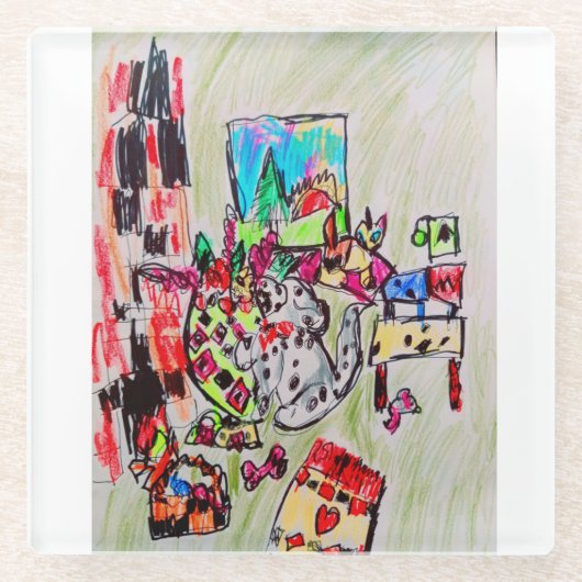 ホームに配置 ガラスコースター (正面)