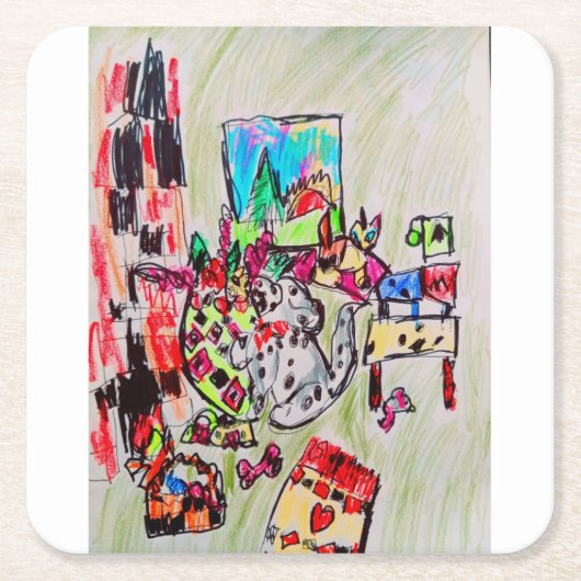 ホームに配置 スクエアペーパーコースター (正面)