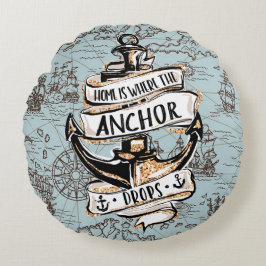 ホームはいかりが落とす航海の場所 ラウンドクッション