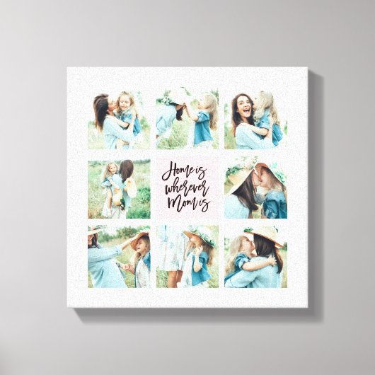 ホームはどこでもママはコラージュ キャンバスプリント (正面)
