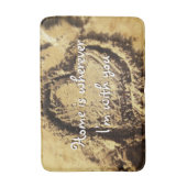 ホームはどこにいてもYou引用文サンド描ハート バスマット (正面縦)