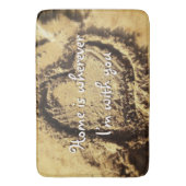 ホームはどこにいてもYou引用文サンド描ハート バスマット (正面縦)